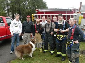 IFCO members and BIFC members with homeowners of flooded basement. Mutual Aid to Banksville 3/14/10. (Photos Courtesy of Banksville FD) 